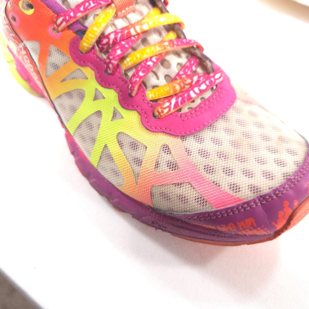 Asics Gel-Noosa Tri 9 Athletic Running Shoe Womens Size 8 T458N Pink Yellow - Picture 8 of 9